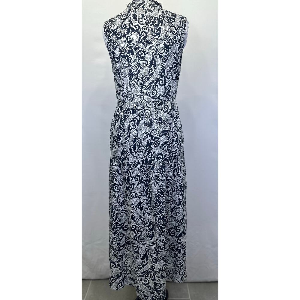 Maeve Anthropologie Marya Maxi Dress XS Petite Black White Paisley Sleeveless - Picture 4 of 12